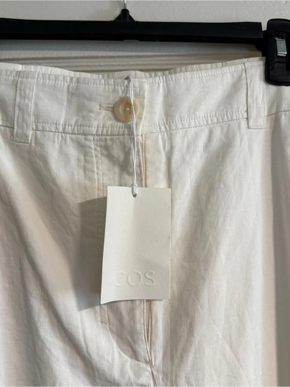 COS Cream-White Wide Leg Trousers